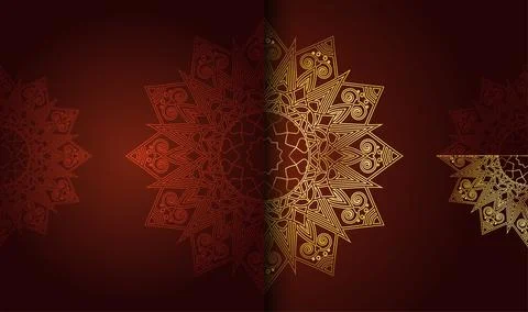 Oriental creative modern cool gradient golden color mandala creative art 스톡 일러스트