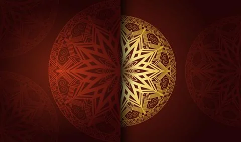 Oriental creative modern cool gradient golden color with luxury color manda Stock Illustration