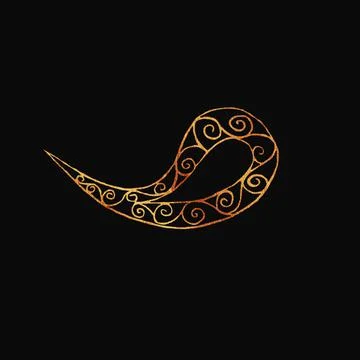 Oriental cucumber, gold decoration pattern like a brooch Stock Illustration