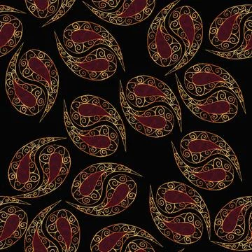 Oriental cucumber, gold decoration pattern like a brooch Stock Illustration