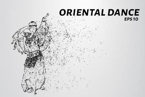 Oriental dance of the particles. The Eastern dancing consists of dots and cir Stock Illustration