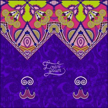 Oriental decorative template for greeting card or wedding invita Stock Illustration