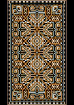 Oriental design in the frame for carpet. Stock Illustration
