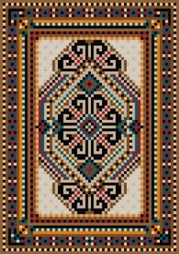 Oriental design in the frame for carpet Stock Illustration
