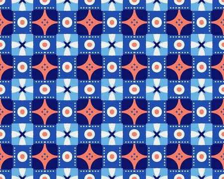 Oriental ethnic seamless repeatable pattern traditional geometric lines stripes Illustrazione stock