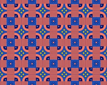Oriental ethnic seamless repeatable pattern traditional geometric lines stripes 스톡 일러스트