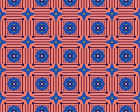 Oriental ethnic seamless repeatable pattern traditional geometric lines stripes 스톡 일러스트