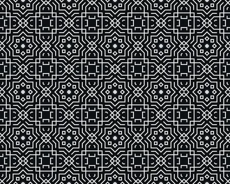 Oriental ethnic seamless repeatable pattern traditional geometric lines stripes Stock Illustration