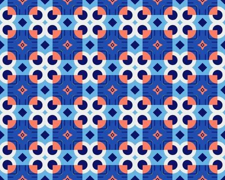 Oriental ethnic seamless repeatable pattern traditional geometric lines stripes Stock Illustration