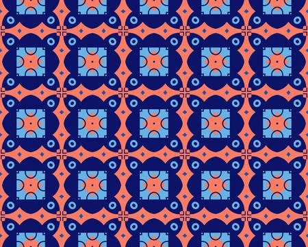 Oriental ethnic seamless repeatable pattern traditional geometric lines stripes 库存插图