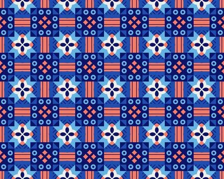 Oriental ethnic seamless repeatable pattern traditional geometric lines stripes Illustrazione stock
