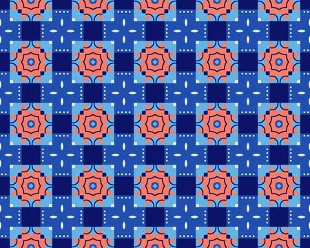 Oriental ethnic seamless repeatable pattern traditional geometric lines stripes Stock Illustration