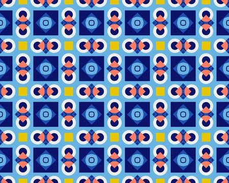 Oriental ethnic seamless repeatable pattern traditional geometric lines stripes Stock Illustration