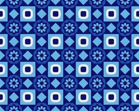Oriental ethnic seamless repeatable pattern traditional geometric lines stripes Stockillustratie
