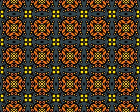 Oriental ethnic seamless repeatable pattern traditional geometric lines stripes Stock Illustration