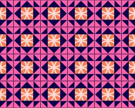 Oriental ethnic seamless repeatable pattern traditional geometric lines stripes Stock Illustration