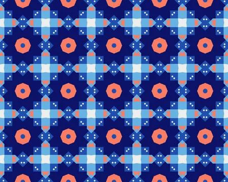 Oriental ethnic seamless repeatable pattern traditional geometric lines stripes Stock Illustration