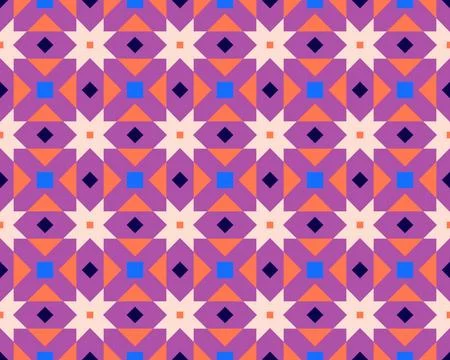 Oriental ethnic seamless repeatable pattern traditional geometric lines stripes Stockillustratie
