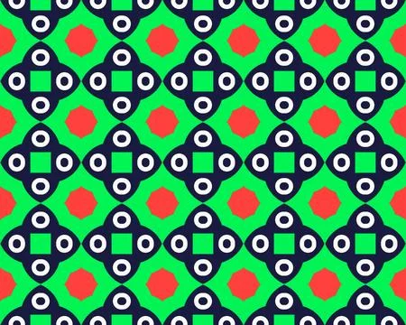 Oriental ethnic seamless repeatable pattern traditional geometric lines stripes 库存插图