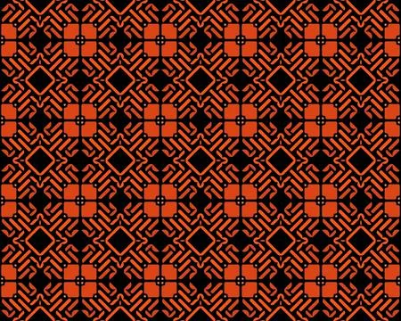 Oriental ethnic seamless repeatable pattern traditional geometric lines stripes Stock Illustration