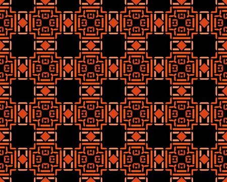Oriental ethnic seamless repeatable pattern traditional geometric lines stripes 库存插图
