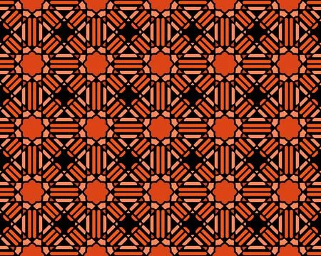 Oriental ethnic seamless repeatable pattern traditional geometric lines stripes Stock Illustration