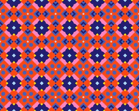 Oriental ethnic seamless repeatable pattern traditional geometric lines stripes Stock Illustration