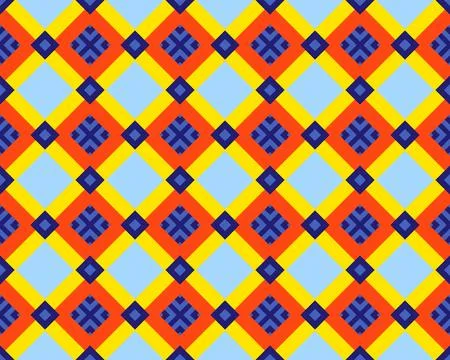 Oriental ethnic seamless repeatable pattern traditional geometric lines stripes Stock Illustration