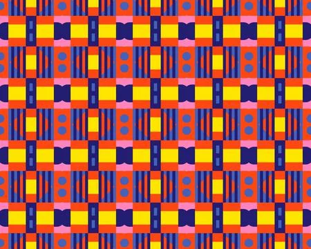 Oriental ethnic seamless repeatable pattern traditional geometric lines stripes 库存插图