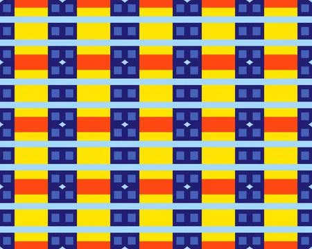 Oriental ethnic seamless repeatable pattern traditional geometric lines stripes 库存插图