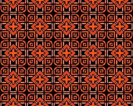Oriental ethnic seamless repeatable pattern traditional geometric lines stripes 库存插图
