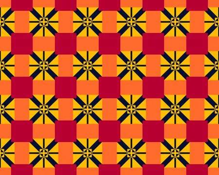 Oriental ethnic seamless repeatable pattern traditional geometric lines stripes Stock Illustration