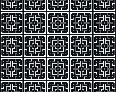Oriental ethnic seamless repeatable pattern traditional geometric lines stripes Illustrazione stock