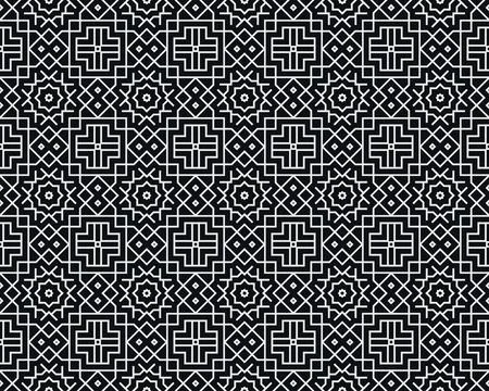 Oriental ethnic seamless repeatable pattern traditional geometric lines stripes Stockillustratie