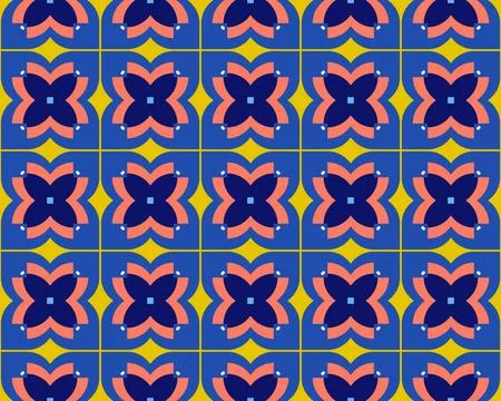 Oriental ethnic seamless repeatable pattern traditional geometric lines stripes Stockillustratie
