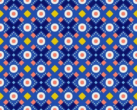 Oriental ethnic seamless repeatable pattern traditional geometric lines stripes Illustrazione stock