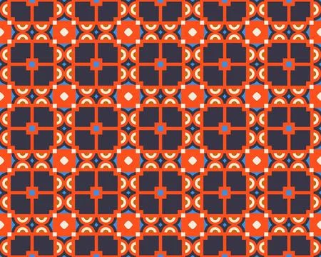 Oriental ethnic seamless repeatable pattern traditional geometric lines stripes 스톡 일러스트