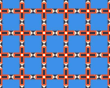 Oriental ethnic seamless repeatable pattern traditional geometric lines stripes イラスト素材