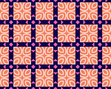 Oriental ethnic seamless repeatable pattern traditional geometric lines stripes Stock Illustration