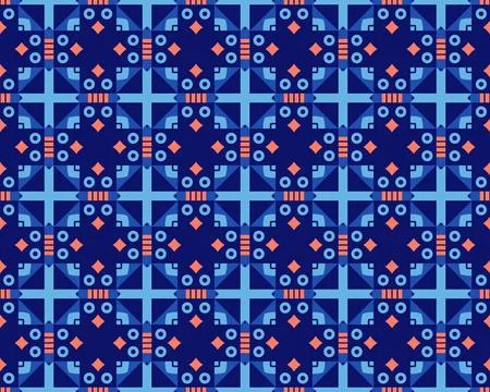 Oriental ethnic seamless repeatable pattern traditional geometric lines stripes 스톡 일러스트