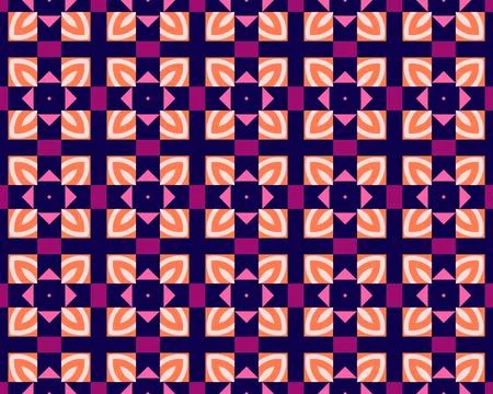 Oriental ethnic seamless repeatable pattern traditional geometric lines stripes Stock Illustration