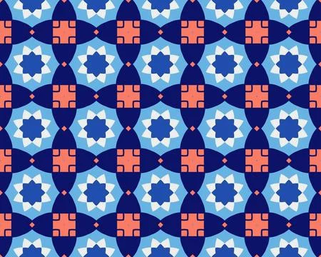 Oriental ethnic seamless repeatable pattern traditional geometric lines stripes Stock Illustration
