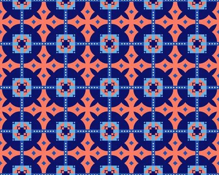 Oriental ethnic seamless repeatable pattern traditional geometric lines stripes Stock Illustration