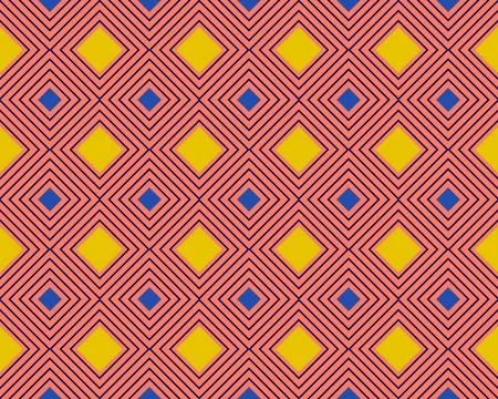 Oriental ethnic seamless repeatable pattern traditional geometric lines stripes Stock Illustration