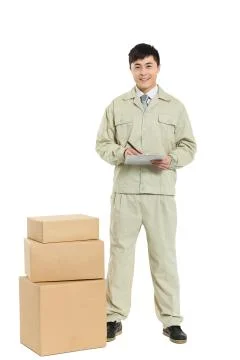 Oriental figures White background Commodities Full body. write Just one man. Stock Photos