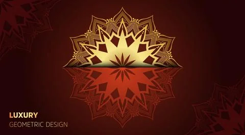 Oriental flat cool gradient luxury color mandala art background template Stock Illustration