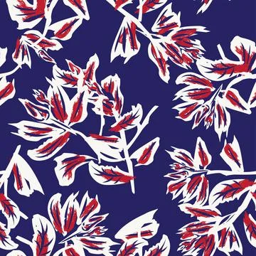 Oriental Floral Seamless Pattern Design Background Stock Illustration