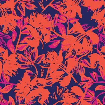 Oriental Floral Seamless Pattern Design Background Stock Illustration