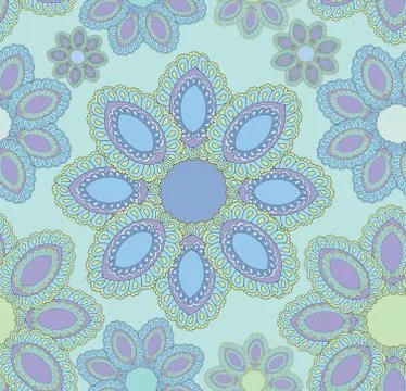 Oriental flower pattern Abstract floral ornament Swirl fabric background Stock Illustration