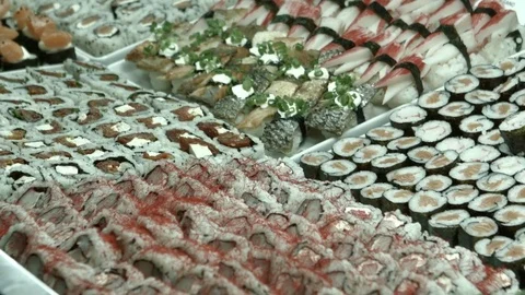 Oriental food table Stock Footage 81683103